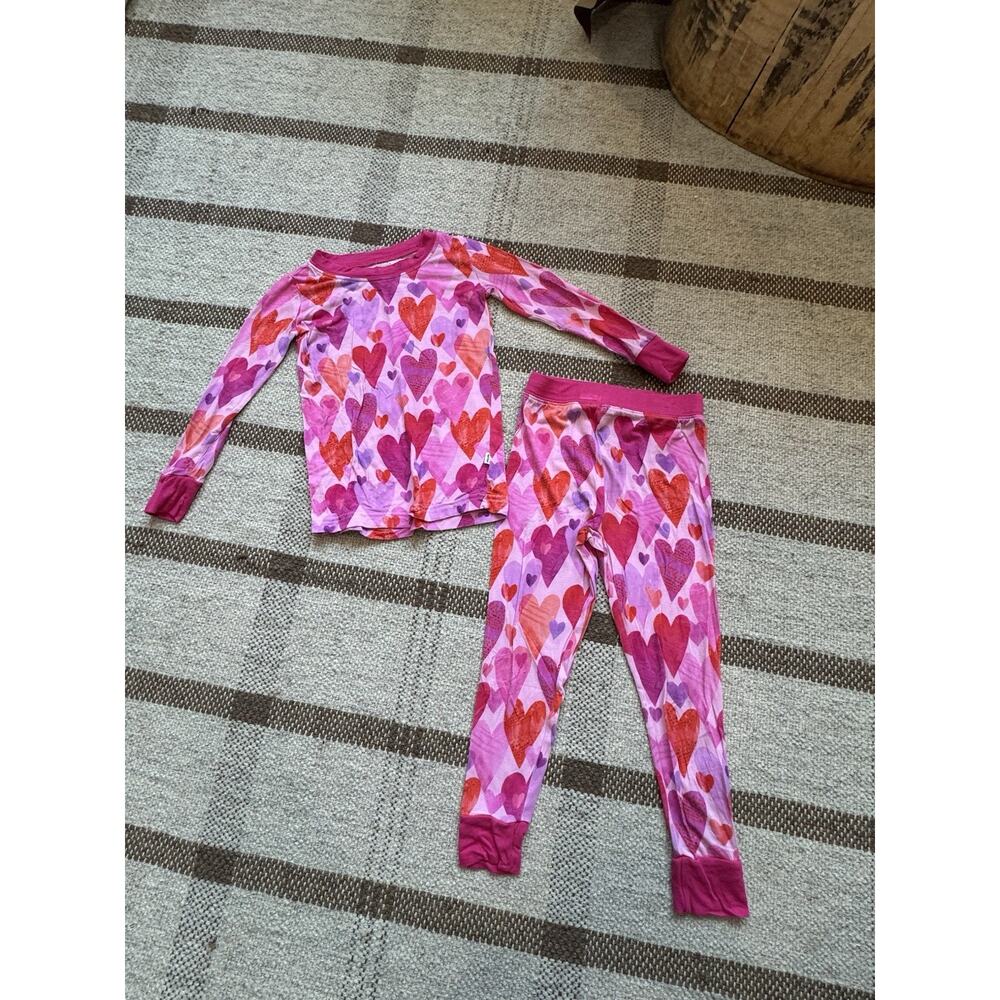 Little Sleepies Bamboo Pajama Set Girls 18-24 Month Hearts Pink